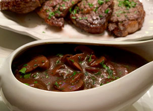 celebrate grilled ribeye mushroom sauce
